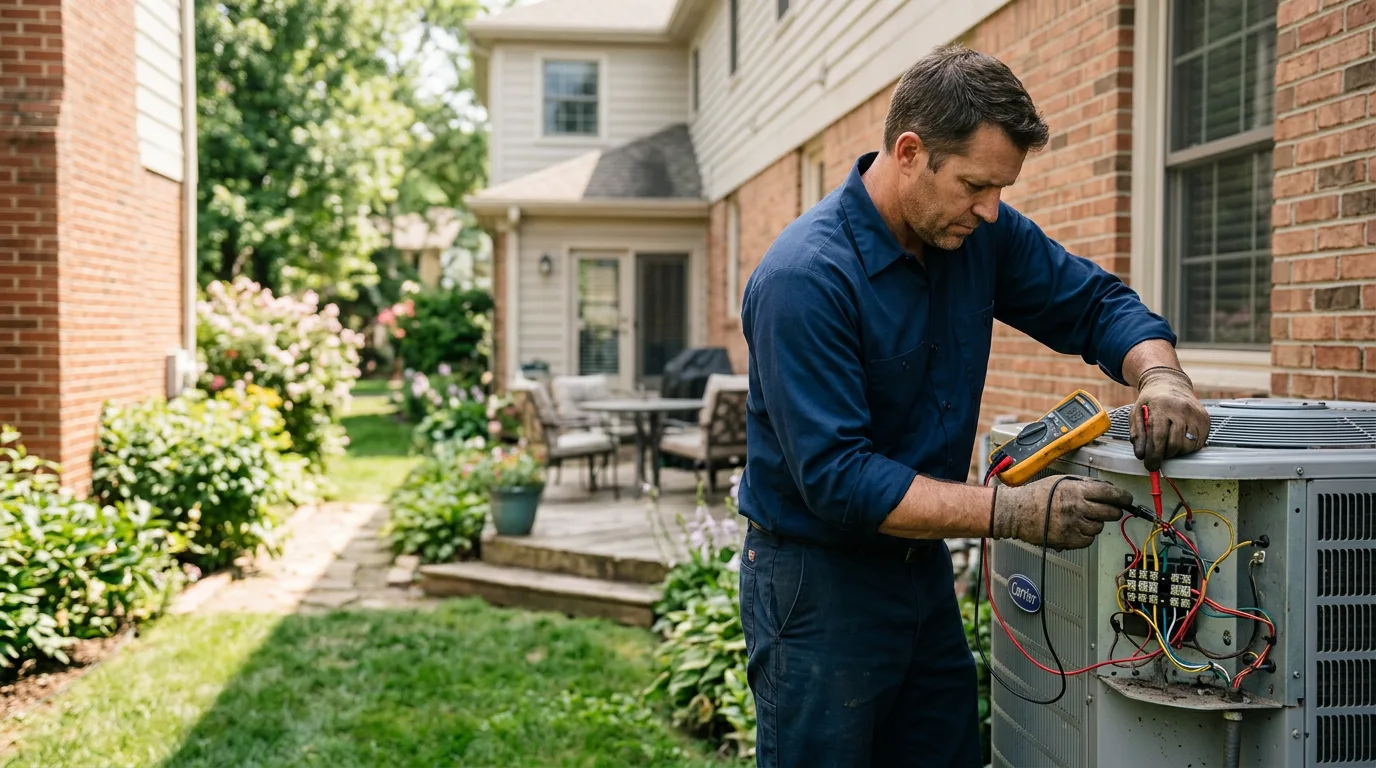 HVAC technician working near Decatur, AR